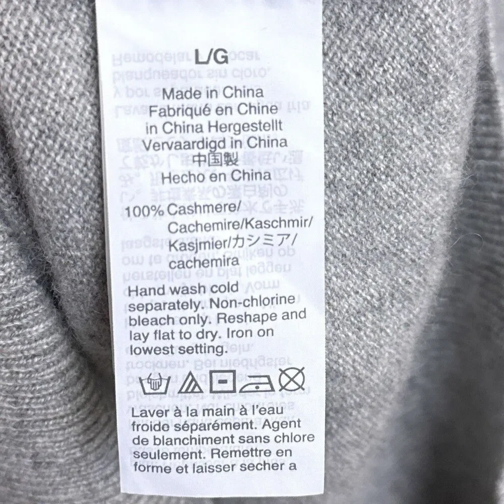 J.Crew Mens 100% Cashmere Crewneck Sweater Charcoal Grey Heather J6384 HO19 L
